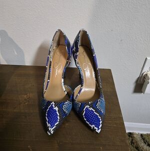 Jessica Simpson Vibrant Blue and Black Heels